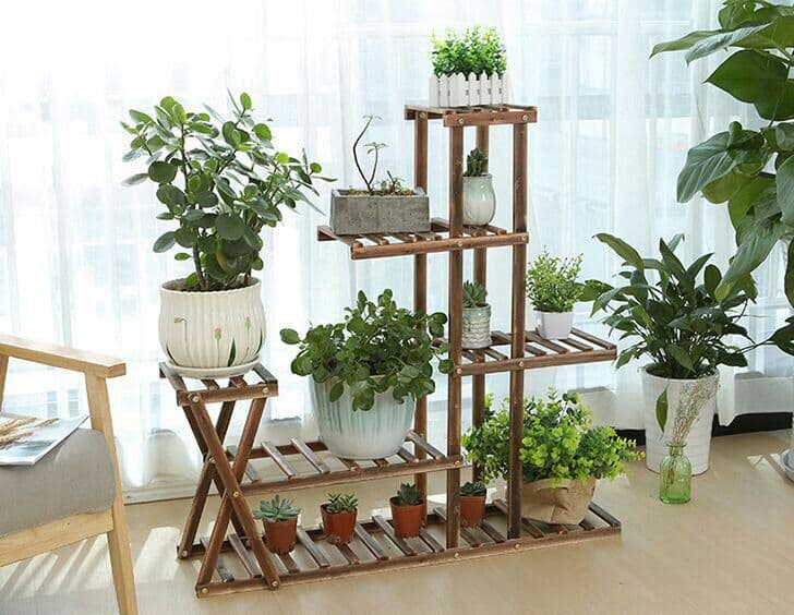 フラワースタンド 棚 木製 ガーデンラック 5段 花台 植物棚 盆栽棚 園芸5