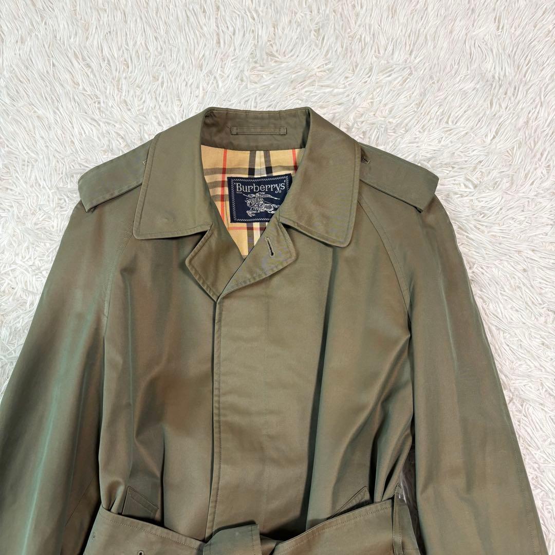 ✨玉虫色/XL相当✨バーバリーズ トレンチコート ノバチェック ロング 2way