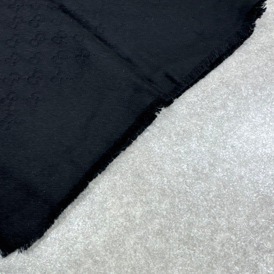 GUCCI グッチ GG柄 総柄 ブラック マフラー ストール ショール