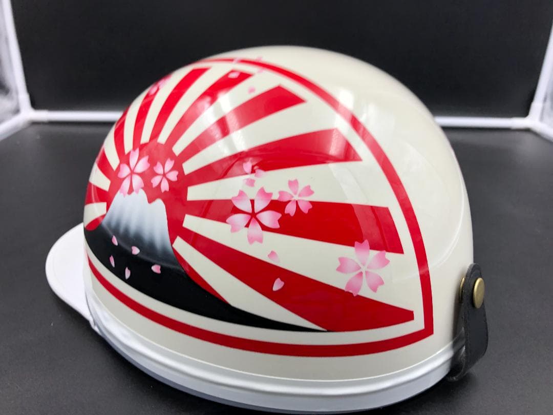 コルク半　カスタム　富士日章三つボタン　ホワイトピンク　白赤　桜セット