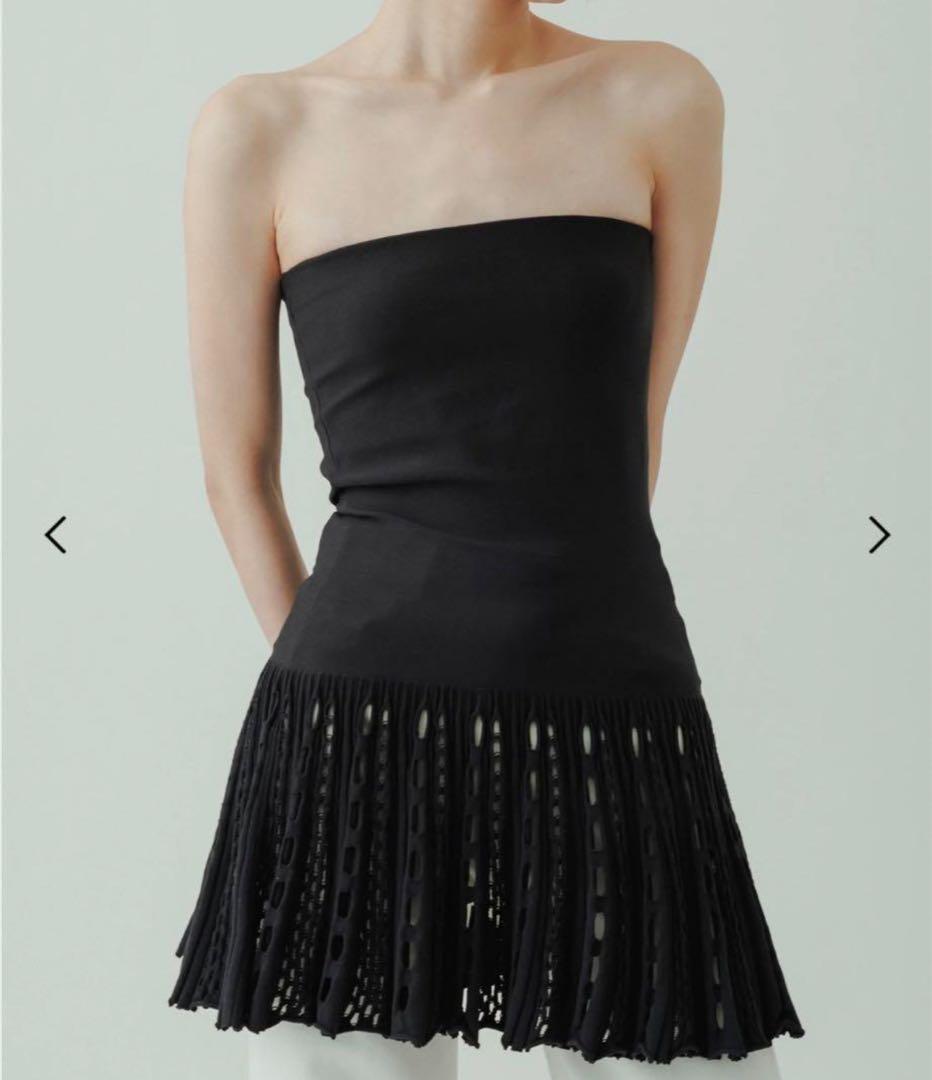 【yo BIOTOP】Knit pleats mini dress