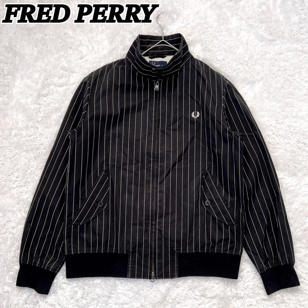 FRED PERRY ハリントンジャケット スウィングトップ ストライプ ロゴ