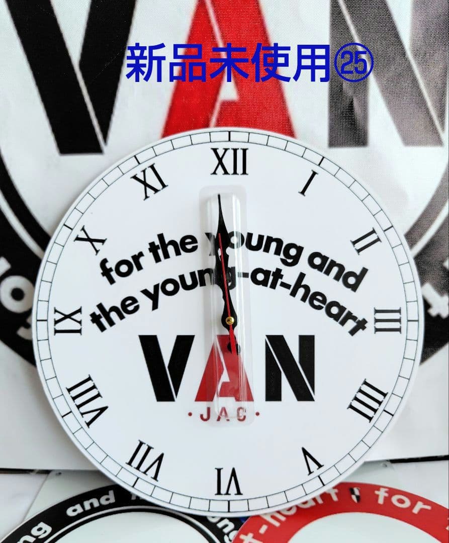 ㉕新品未使用VANJACヴァンヂャケット壁掛け時計ふち無し白 径約３０cm前後