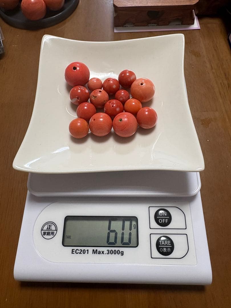 T*I様 珊瑚玉大きさ色味バラバラ15玉