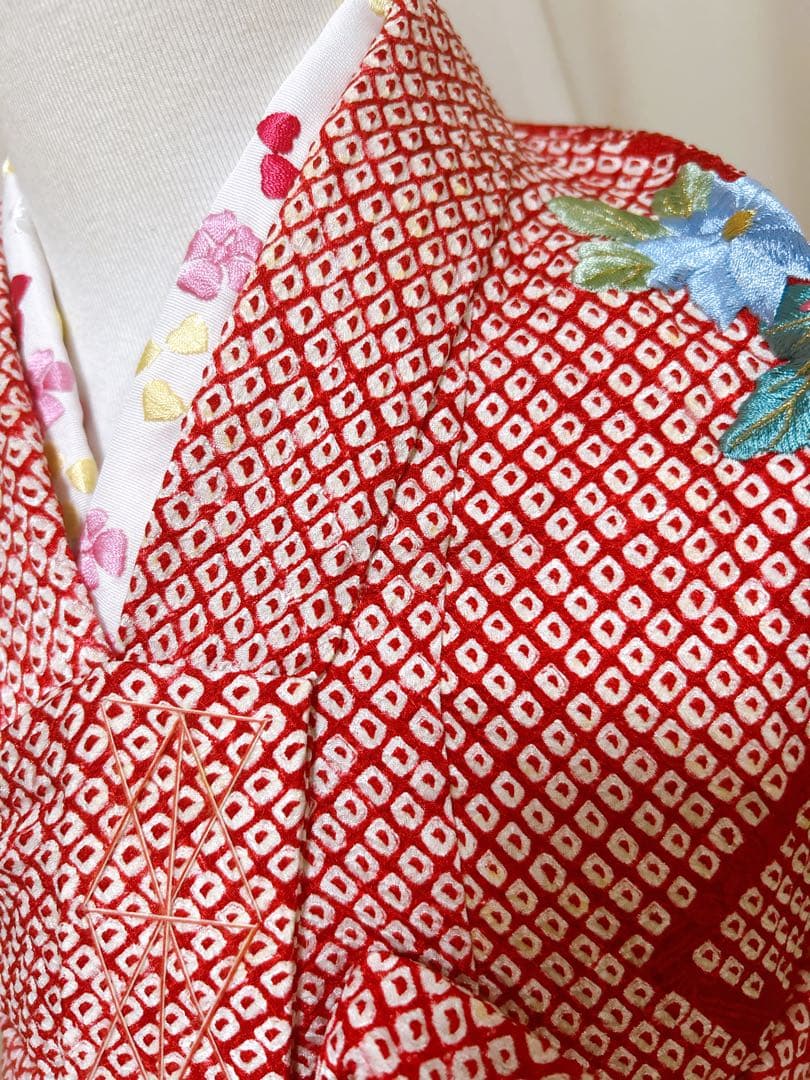 豪華逸品正絹セット♡七五三　3歳　女の子　一式　総絞り被布　赤