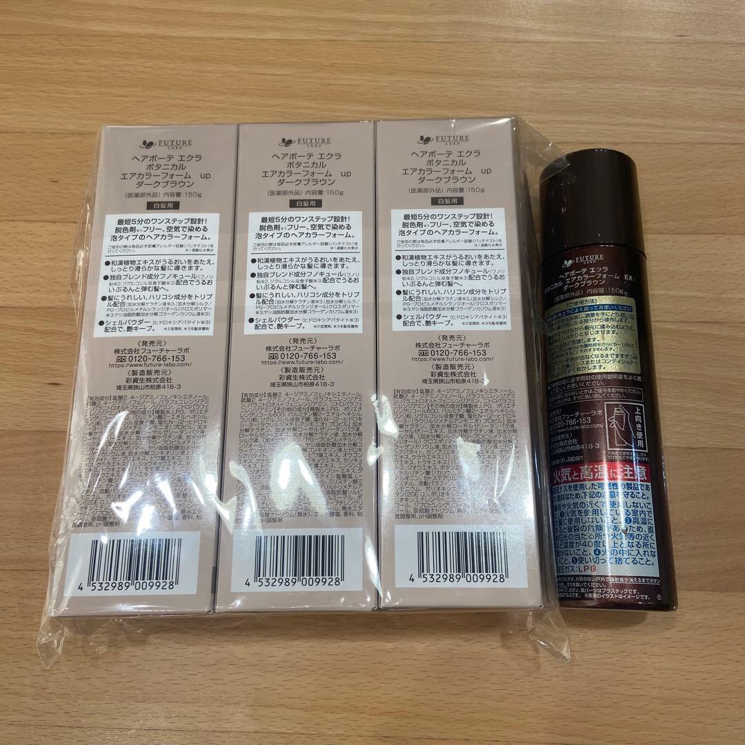 ヘアボーテ エクラ ボタニカル エアカラーフォーム UP ダークブラウン x3本