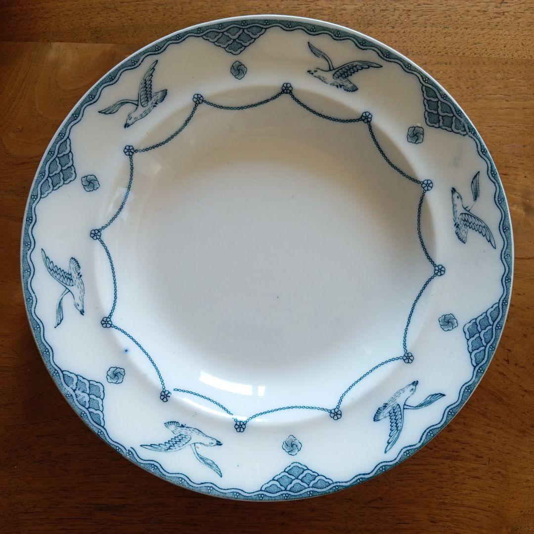 オーレスンド　グスタフスベリ　かもめ　アンティーク　23cm　スープ皿　２枚