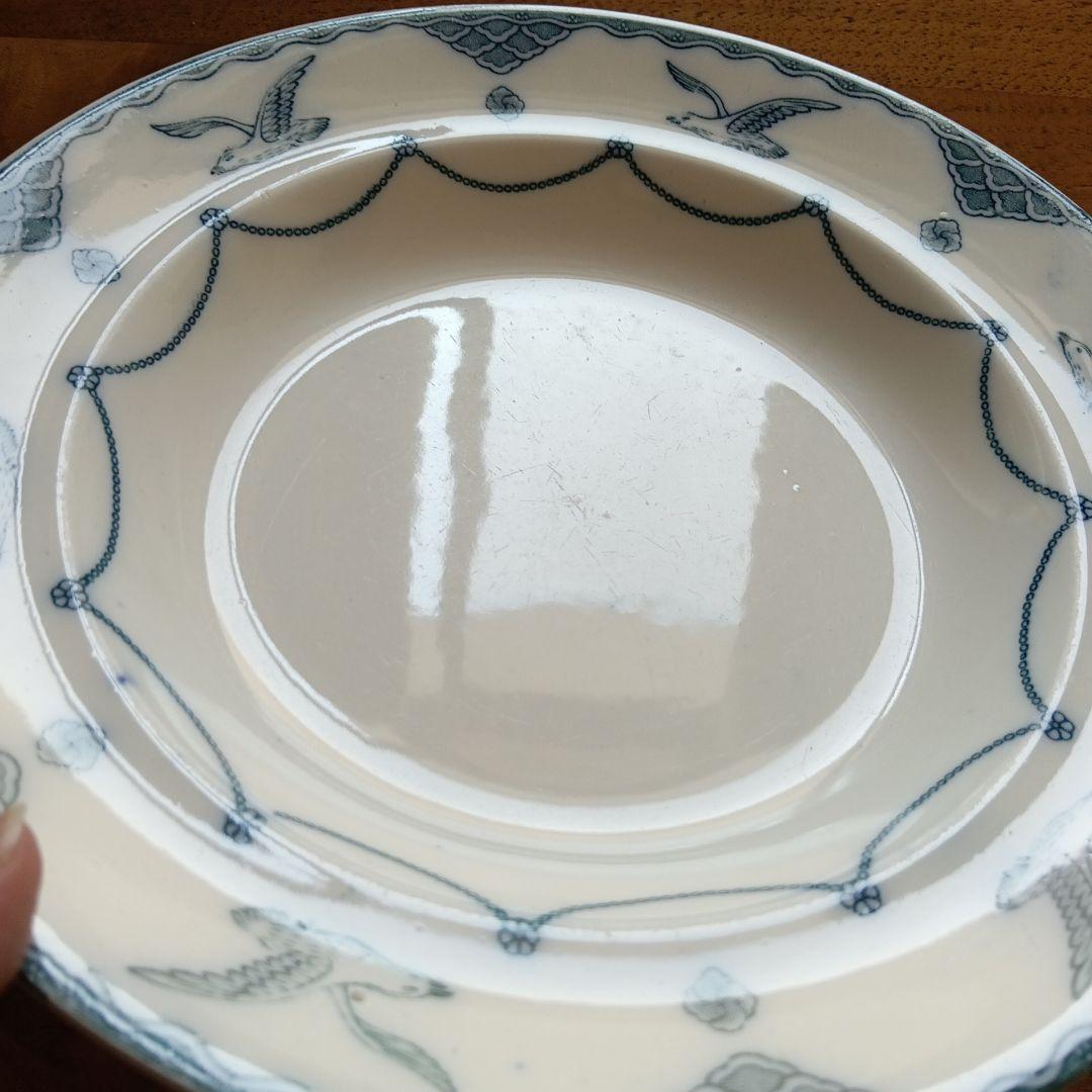 オーレスンド　グスタフスベリ　かもめ　アンティーク　23cm　スープ皿　２枚