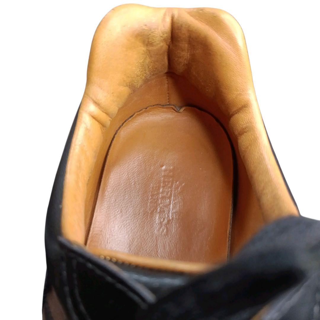 現行ロゴ✨HERMES Hロゴ クイック レザースニーカー 黒