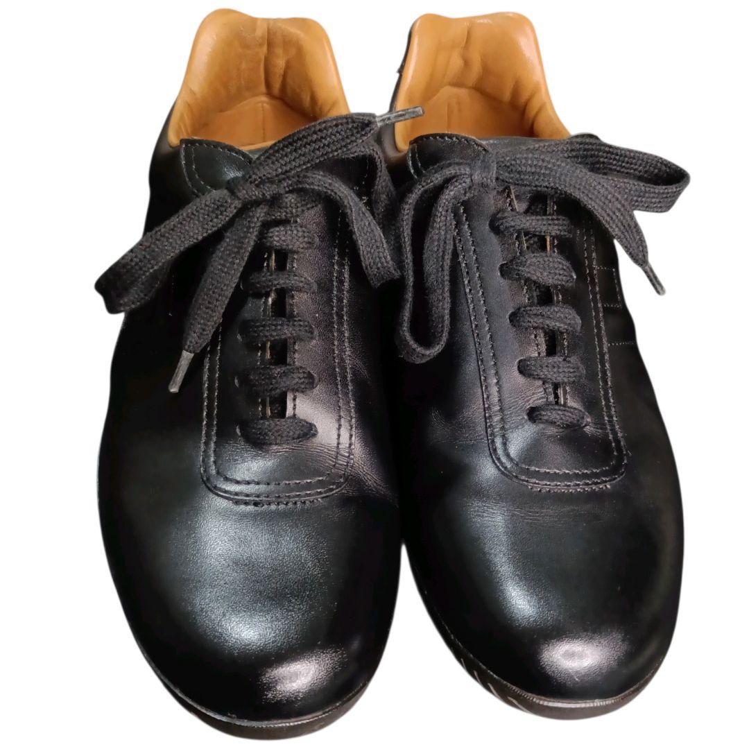 現行ロゴ✨HERMES Hロゴ クイック レザースニーカー 黒