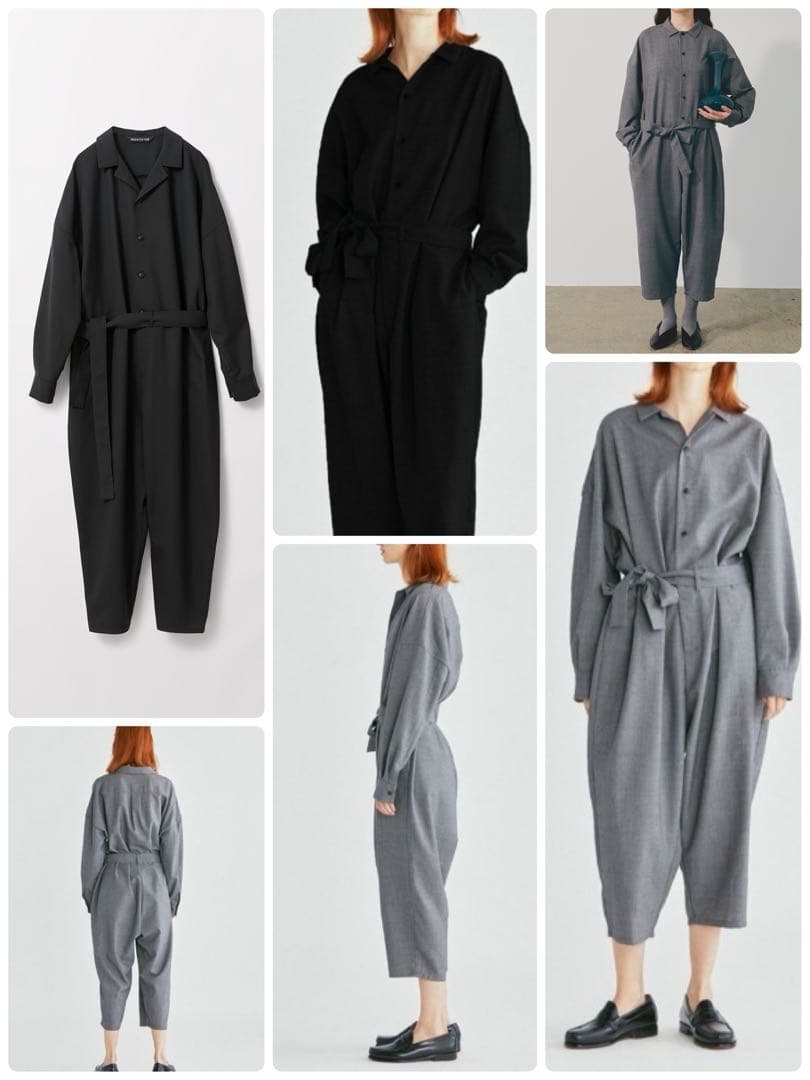 mizuiroind ミズイロインド　ワイドオールインワン　ベルト付き　ブラック