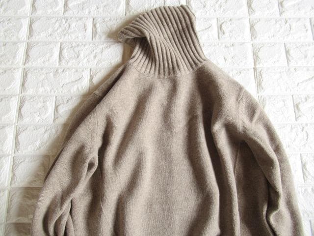 ユナイテッドアローズ 上質 カシミヤ混 コクーン タートル ニット ベージュ