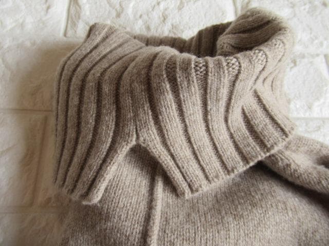 ユナイテッドアローズ 上質 カシミヤ混 コクーン タートル ニット ベージュ