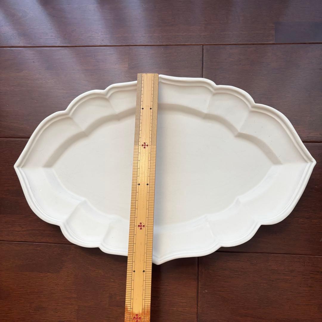 難あり　臼杵焼　オバール皿　L Usukiyaki 臼杵焼き　大皿　金継ぎ用