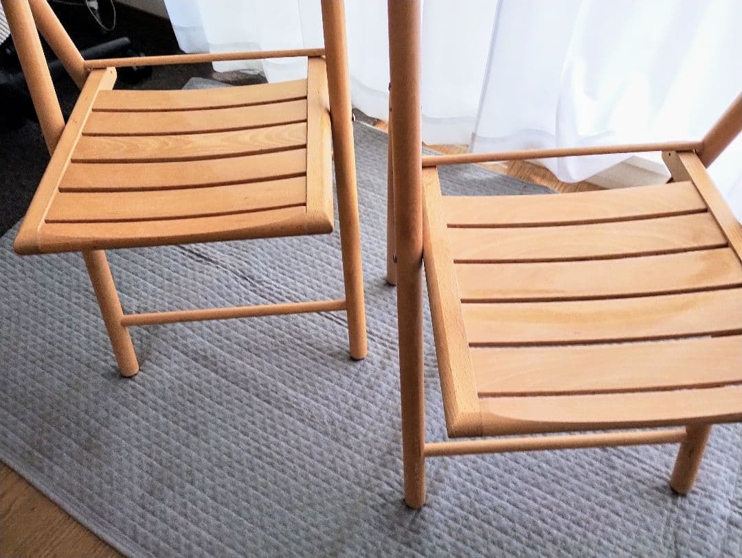 無印良品　折りたたみ木製椅子3脚　ウッドチェア