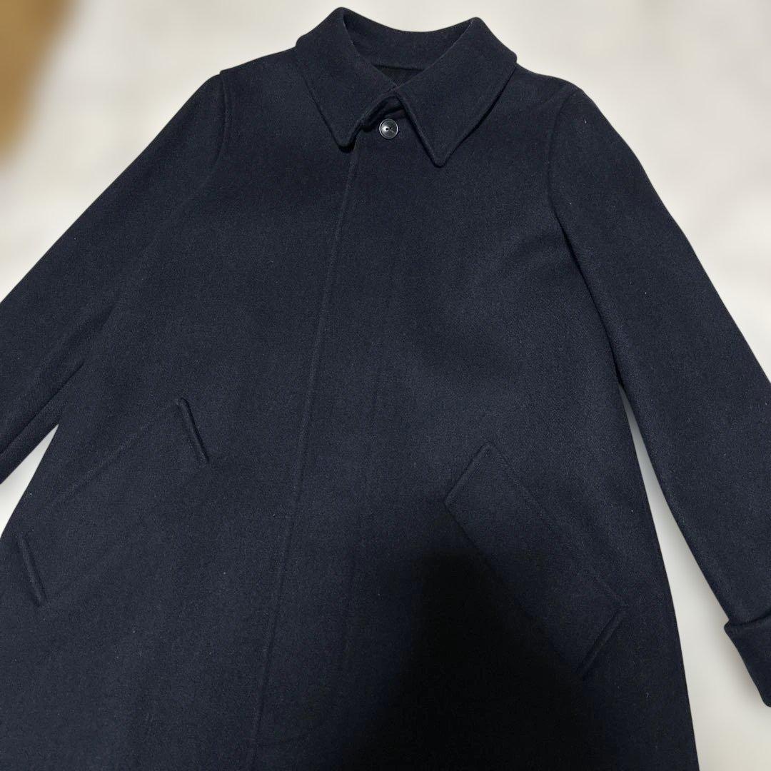 A.P.C. ウール ステンカラーコート ネイビー 36 レディース