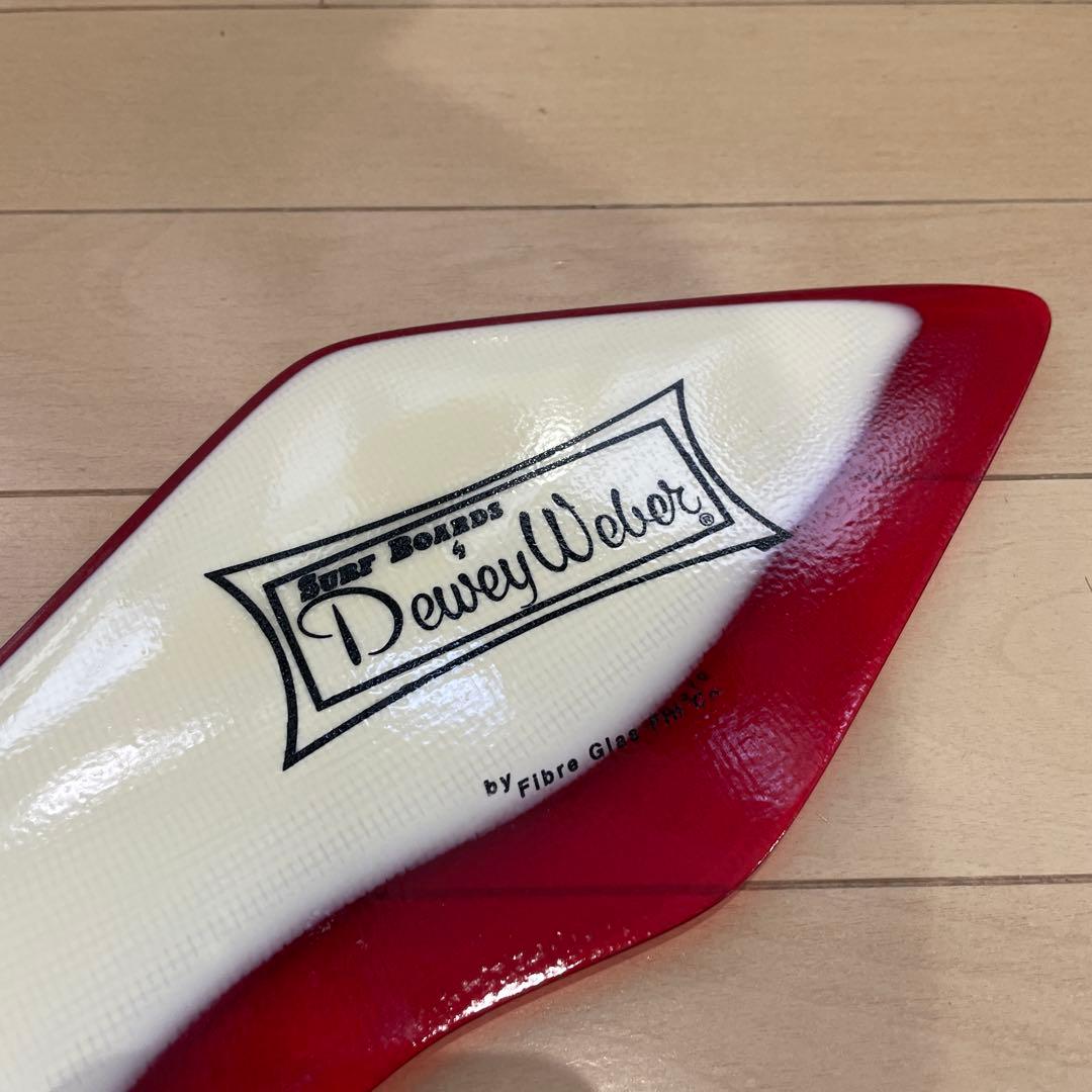 まっちゃん専用Dewey Weber サーフボードフィン 白/赤 10インチ