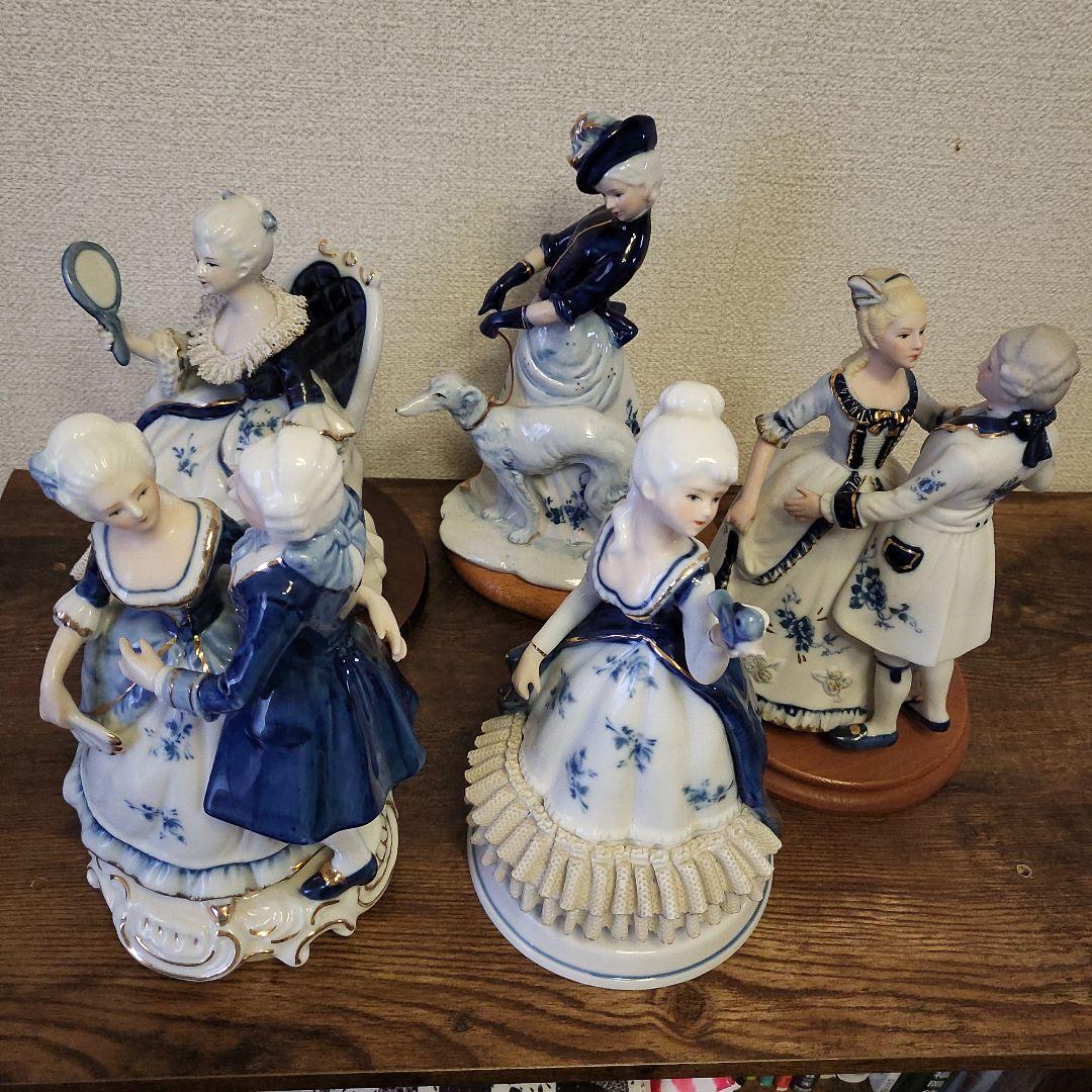 マイセン風3体とドマン人形2体の5体まとめ