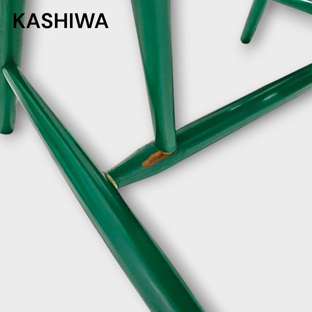 【希少品】柏木工 カシワ ダイニングチェア アームチェア グリーン ②