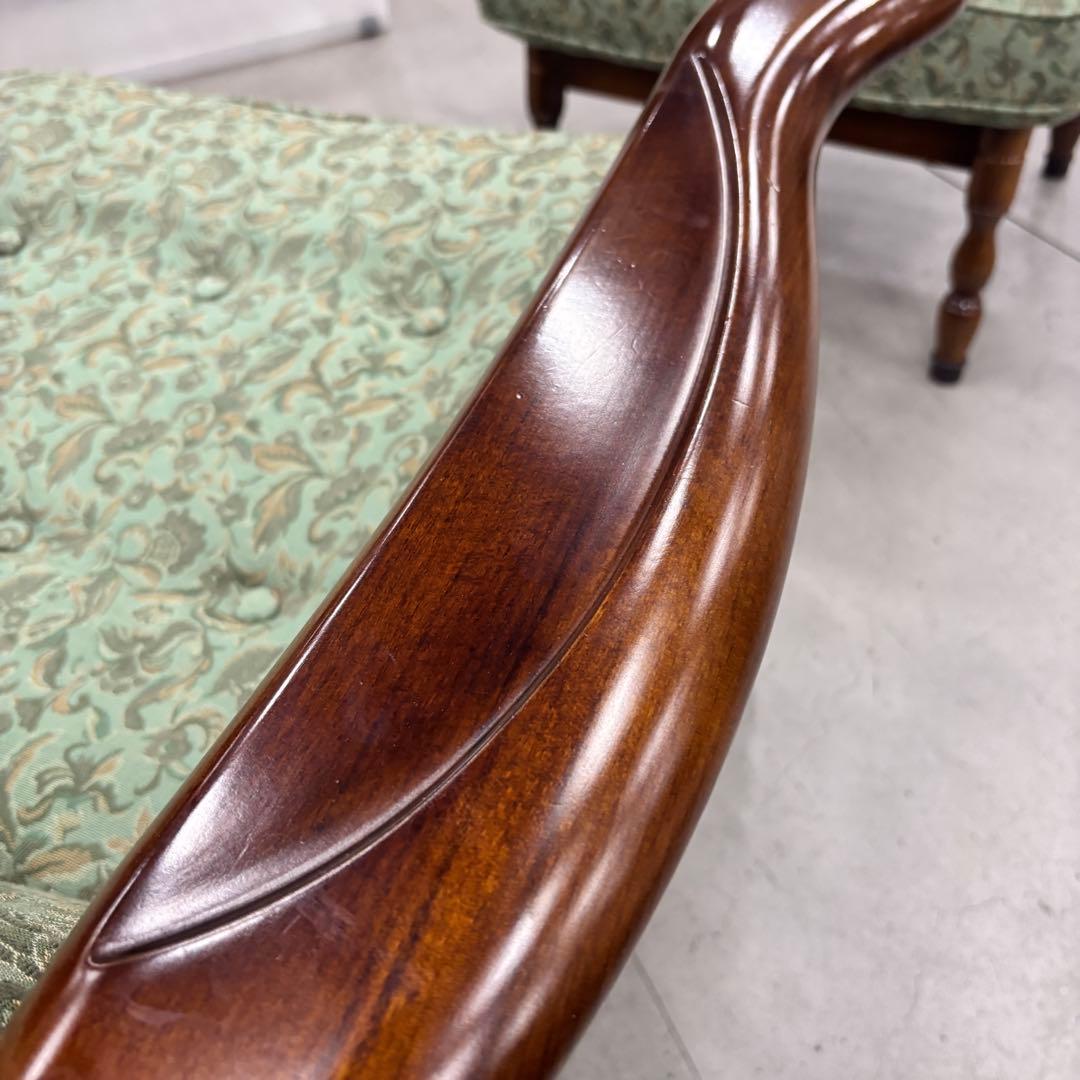 カリモク コロニアル リクライナー RC6030A682 スツール付 応接椅子