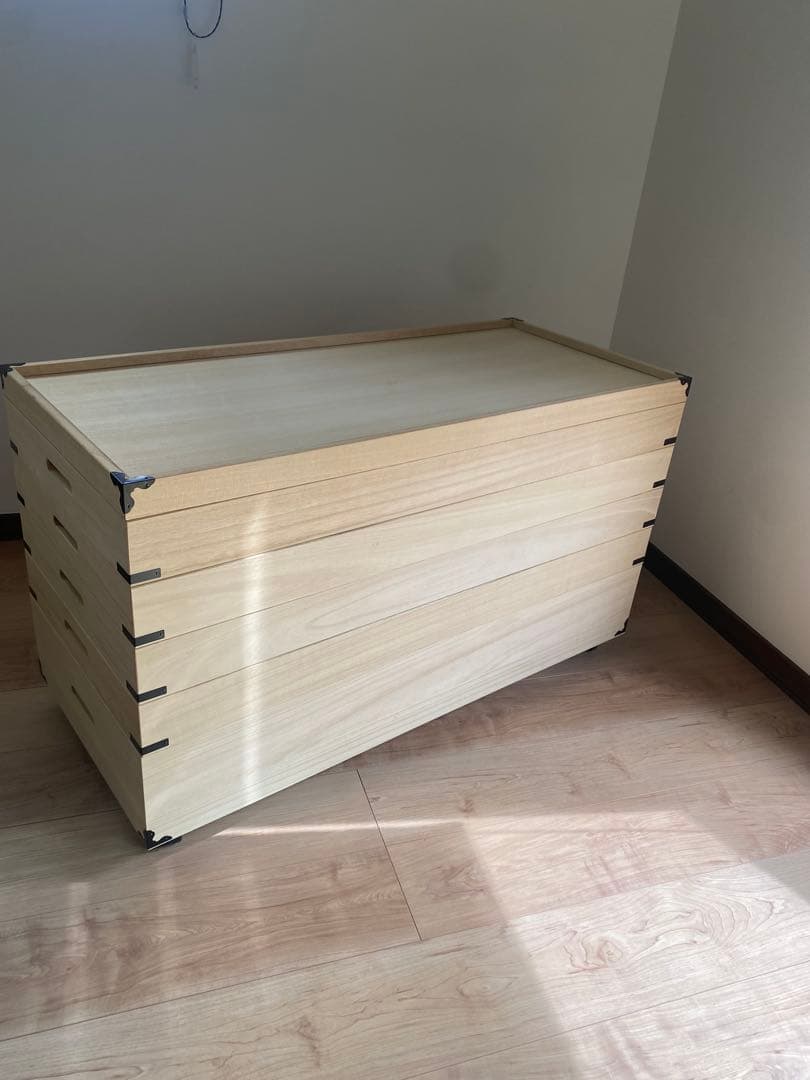 桐 衣装ケース 幅95cm 5段 日本製 隅金具 キャスター付　着物　収納