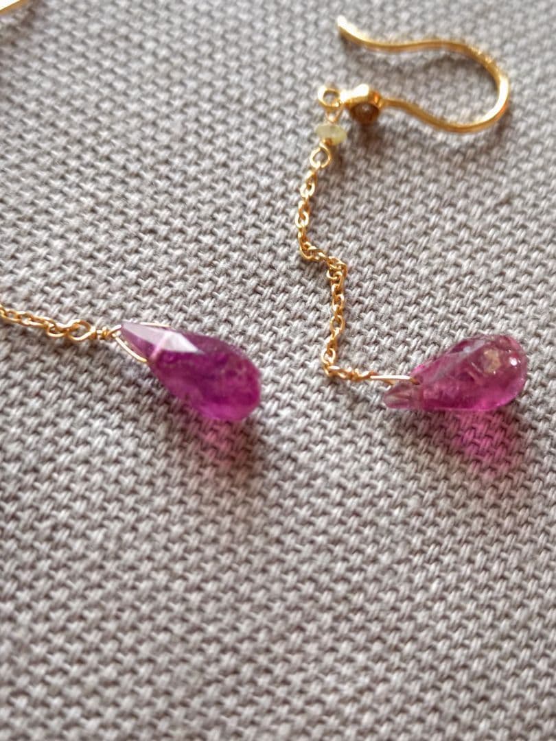 ボンマジックジュエリー☆ロングピアス☆ピンクトルマリン☆