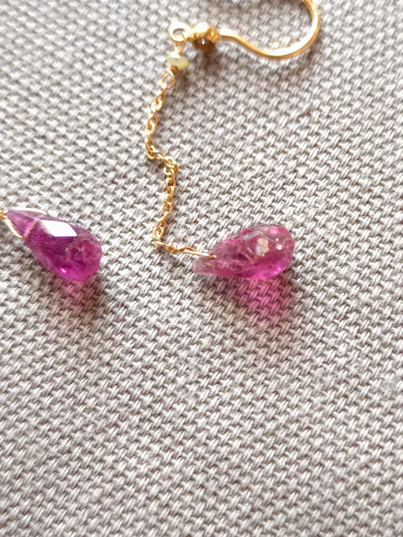 ボンマジックジュエリー☆ロングピアス☆ピンクトルマリン☆