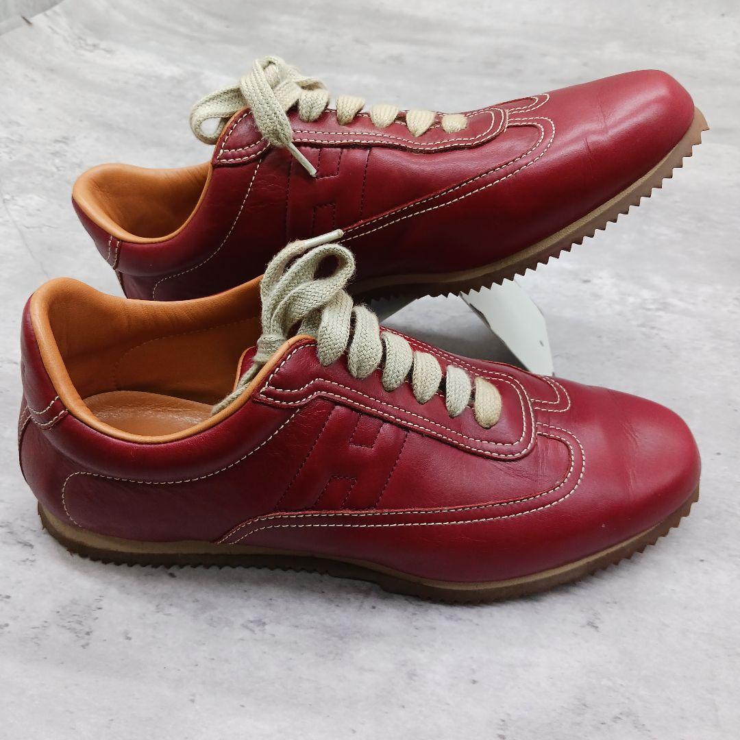 ✨美品✨ エルメス Hロゴ クイック レディース スニーカー レッド 36.5