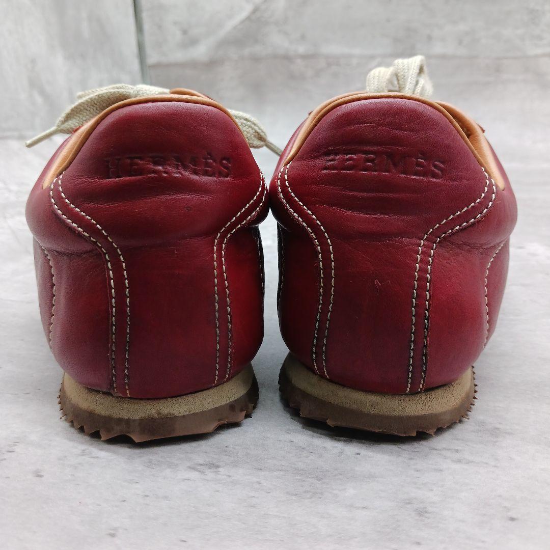 ✨美品✨ エルメス Hロゴ クイック レディース スニーカー レッド 36.5