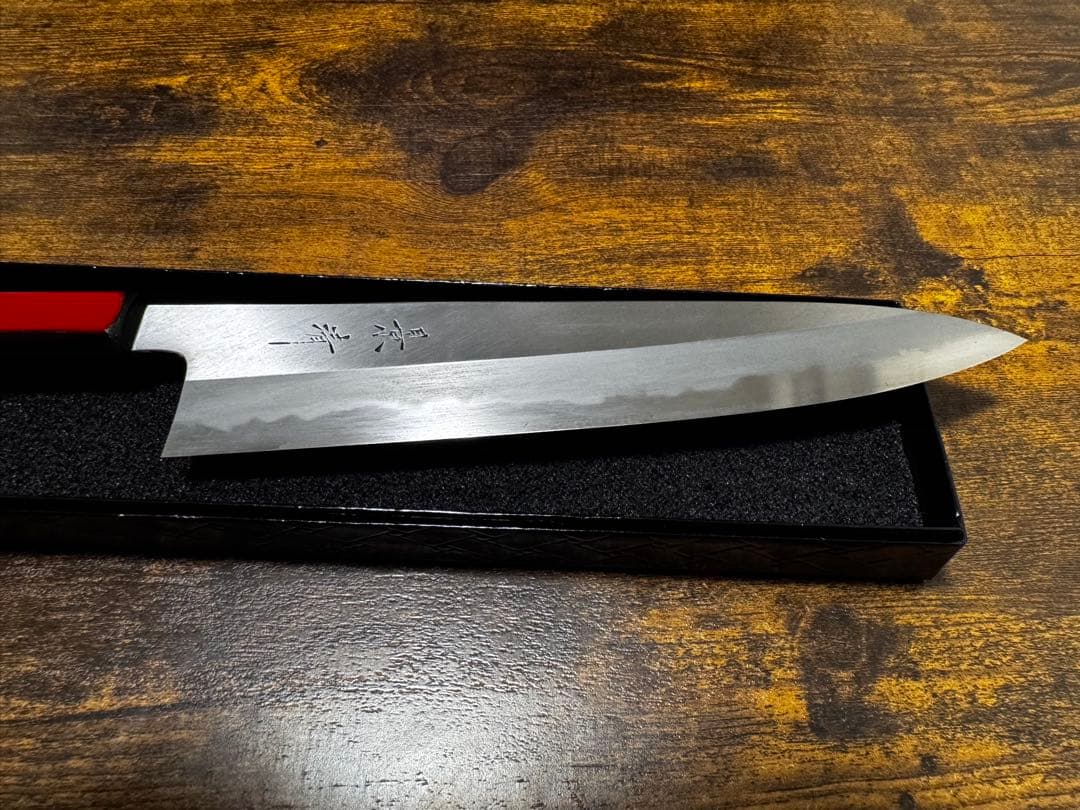 景清 KAGEKIYO 白紙一号 漆赤呂 和牛刀 (240mm)