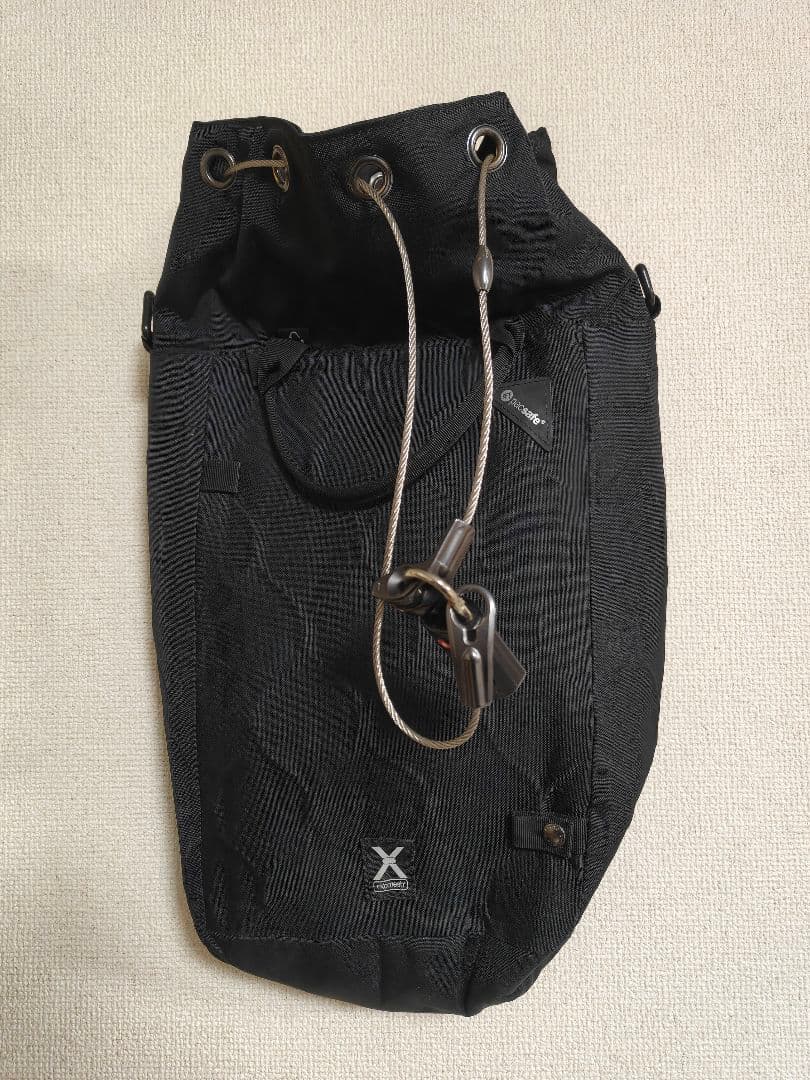 Pacsafe 防犯ワイヤードローストリングバッグTraversafe X15