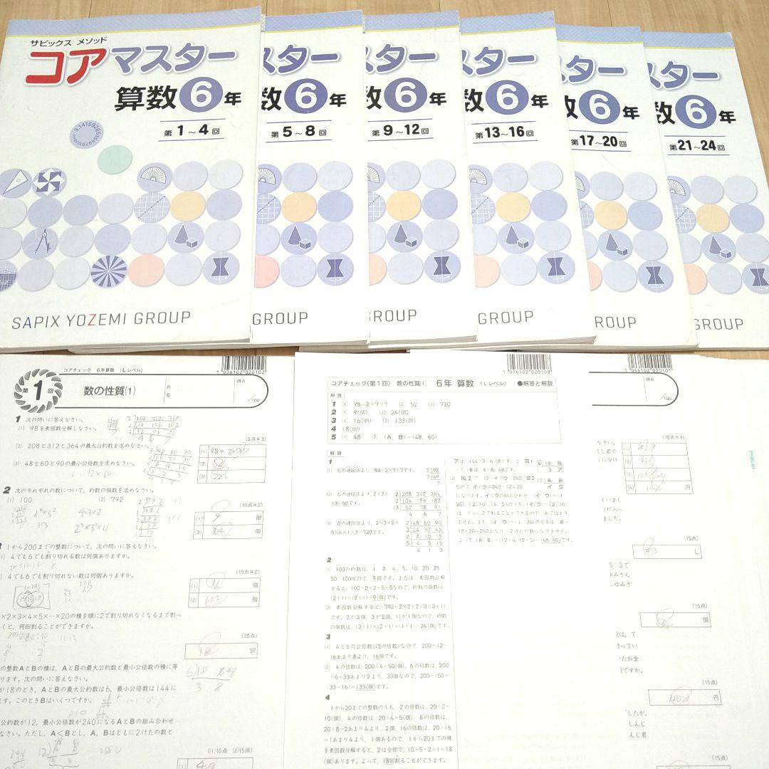 SAPIX 6年 コアマスター コアチェック 全教科 1回〜24回 名進研