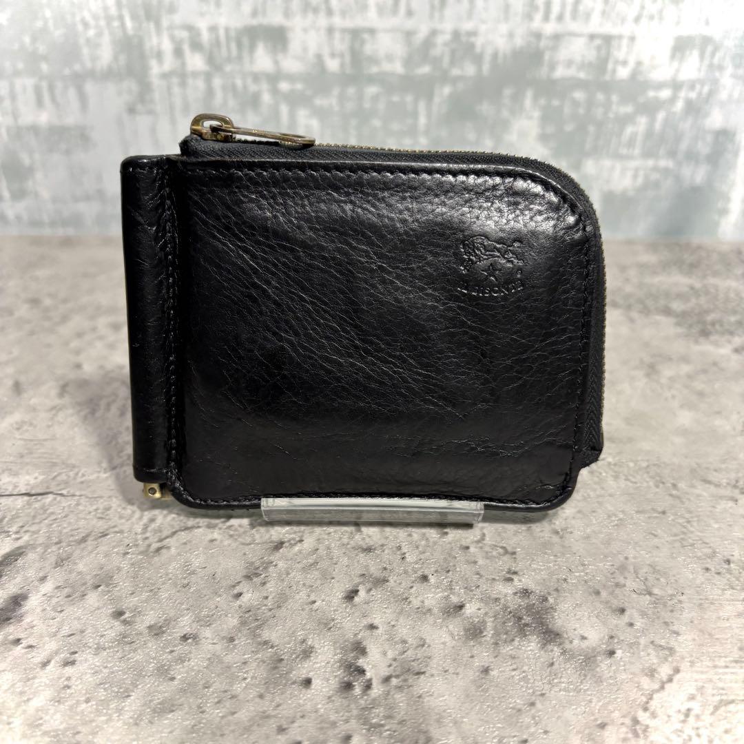【新品クリップ付き！】イルビゾンテ マネークリップ レザー 黒 ミニ財布