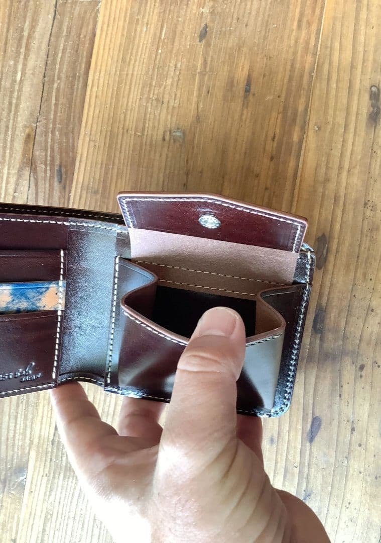 ロカドコードバンブルー×ルガトショルダー　ダークブラウン 二つ折り財布 新品