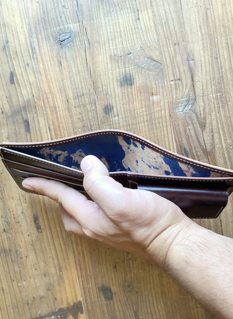 ロカドコードバンブルー×ルガトショルダー　ダークブラウン 二つ折り財布 新品