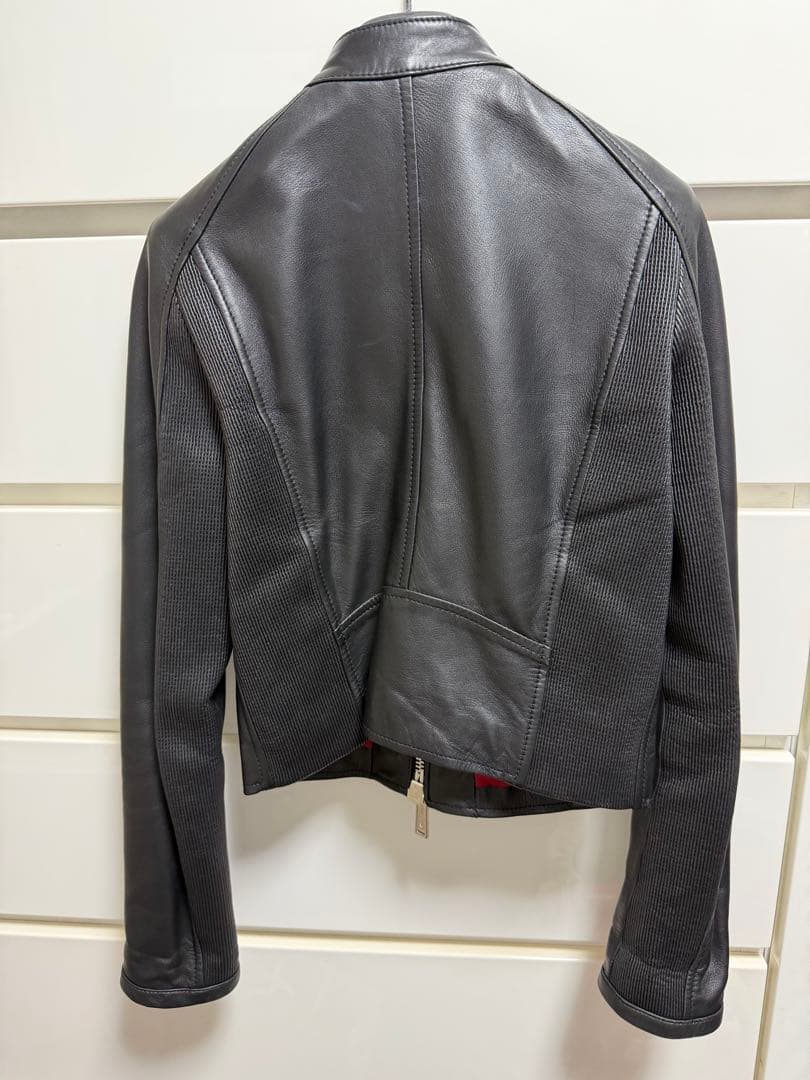 DSQUARED2 ブラック ライダースジャケット 38