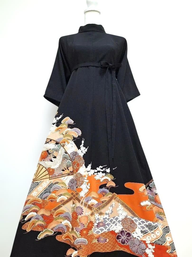 着物リメイクワンピース3614