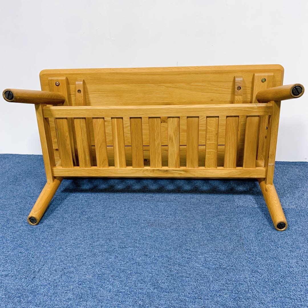 【美品】無垢材　センターテーブル　コーヒーテーブル　90cm ナラ材　オーク材
