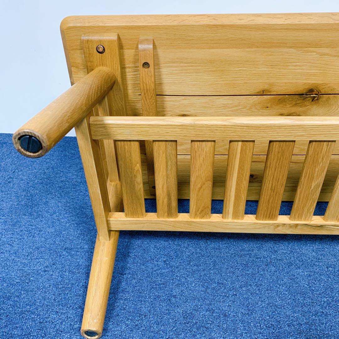 【美品】無垢材　センターテーブル　コーヒーテーブル　90cm ナラ材　オーク材