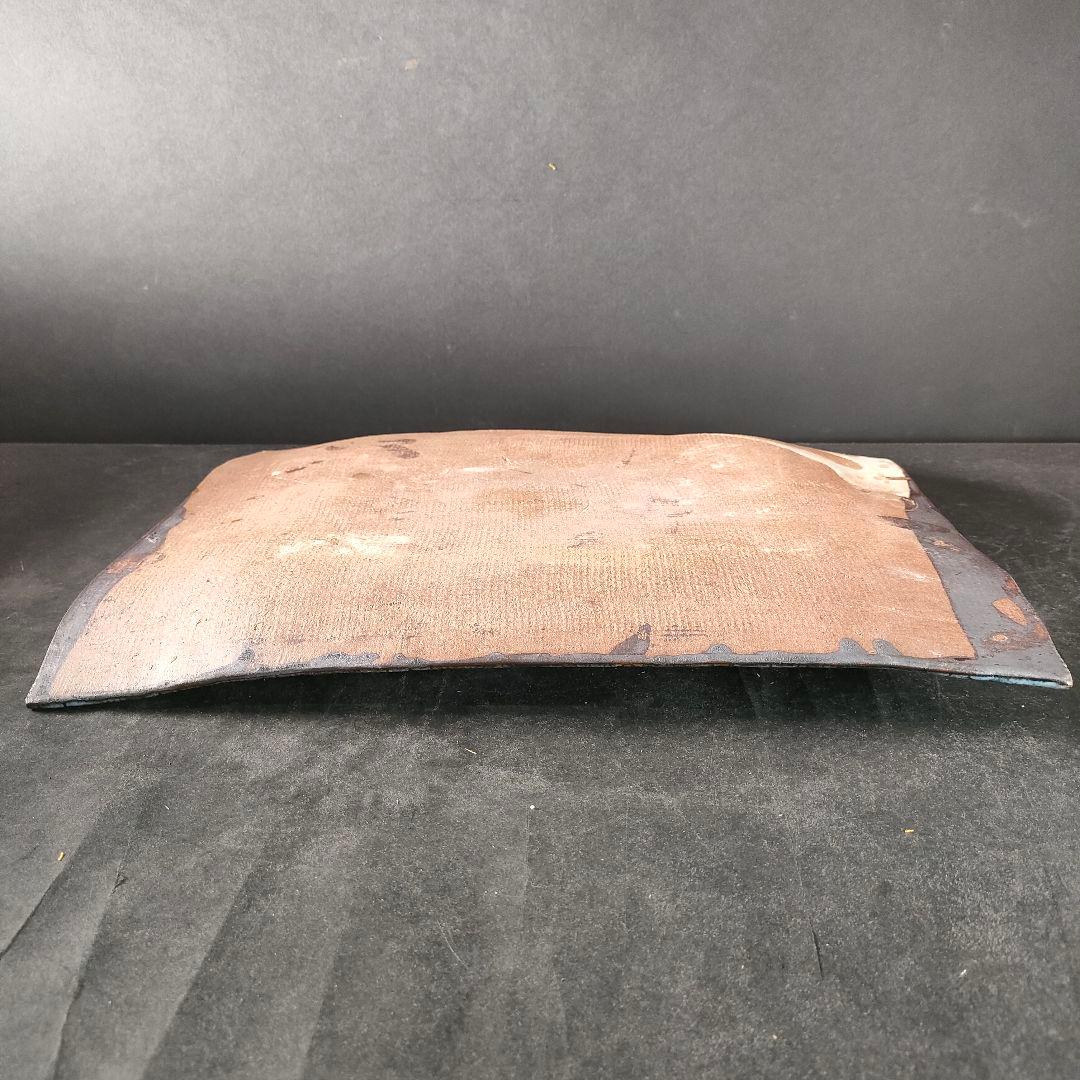 C2-2/良雄 作/糠釉掛分 鳥花文 角皿/大皿/飾皿/額皿/懐石道具