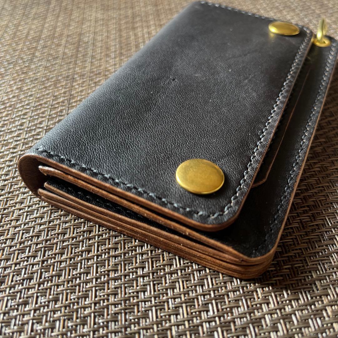 MARYAM ホースフロント ミドルトラッカーウォレット 茶芯