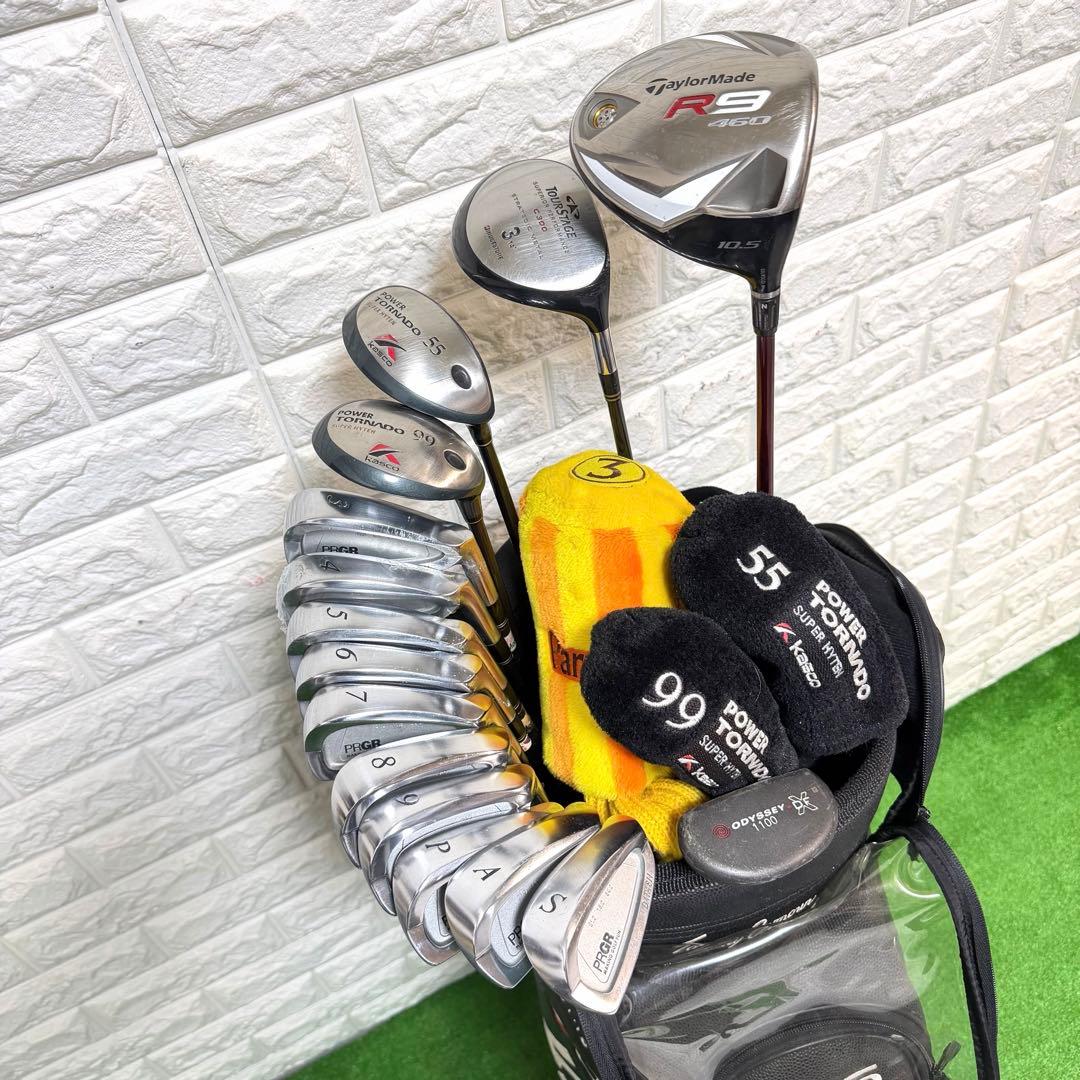ゴルフセット　豪華　PRGR テーラーメイド　ラウンド仕様　飛距離抜群　すぐ使用