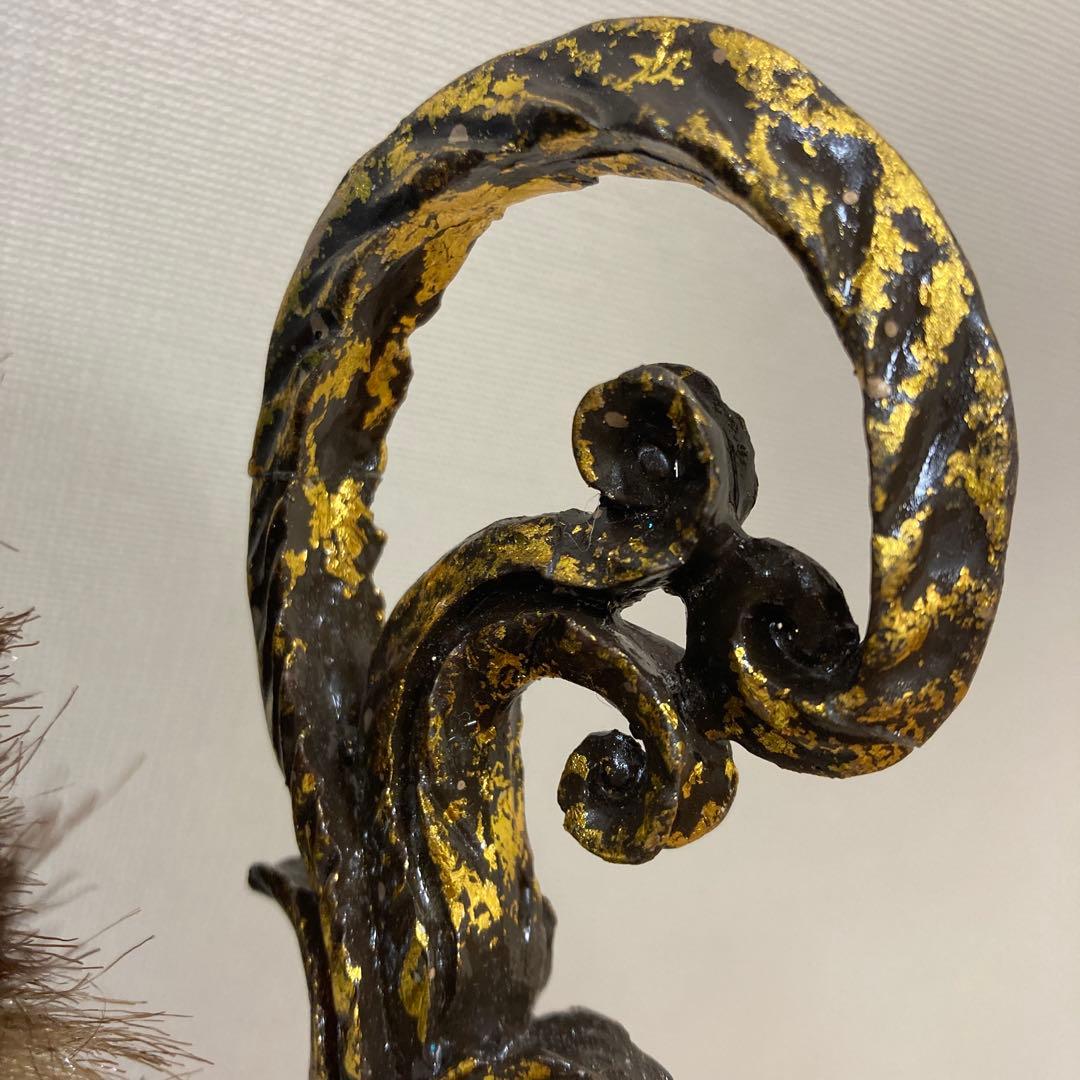 青いベルベット サンタクロース人形　クリスマス　置物　装飾　飾り