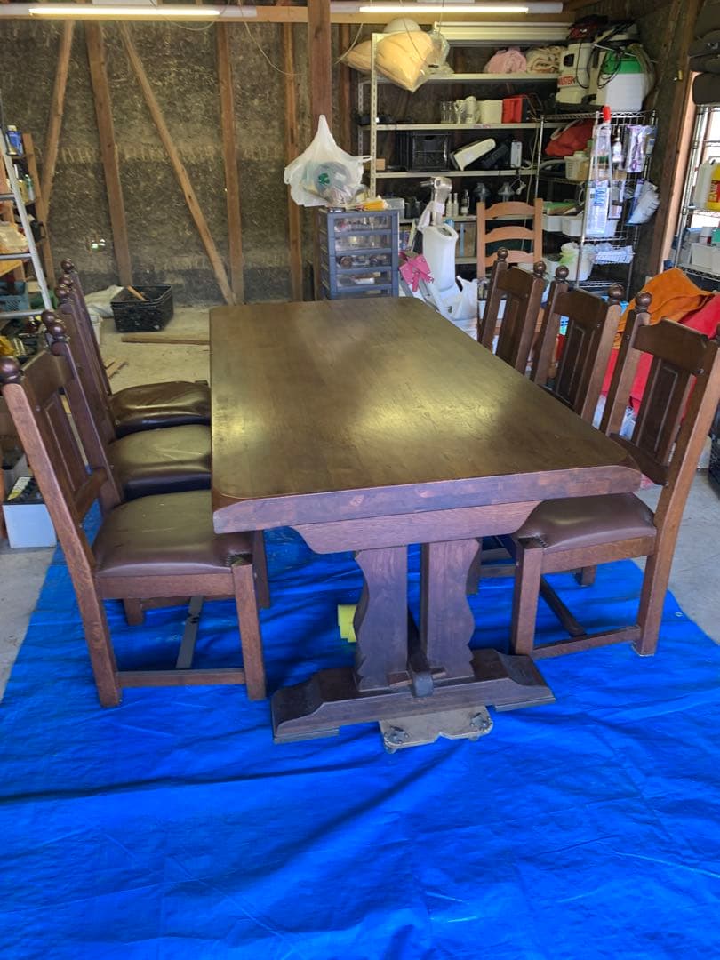 ⭐︎引取り限定⭐︎木製ダイニングテーブルセット 6脚付き