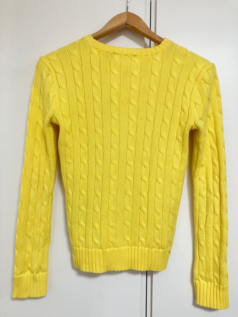 POLO RALPH LAURENポロラルフローレンのケーブルニット　黄色　S