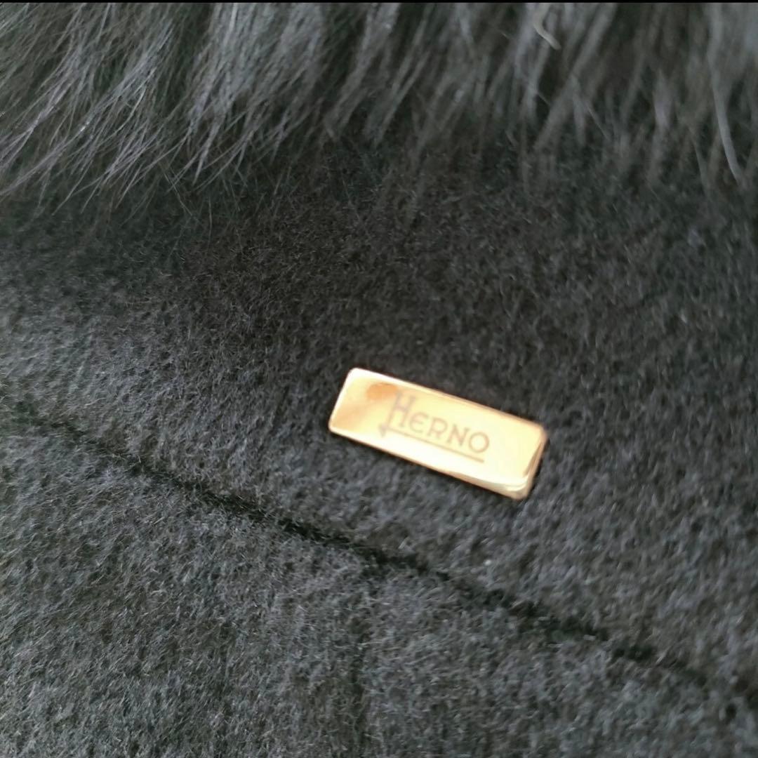 HERNO ヘルノ ファー アンゴラ シルク 2way ダウンコート 切替 42