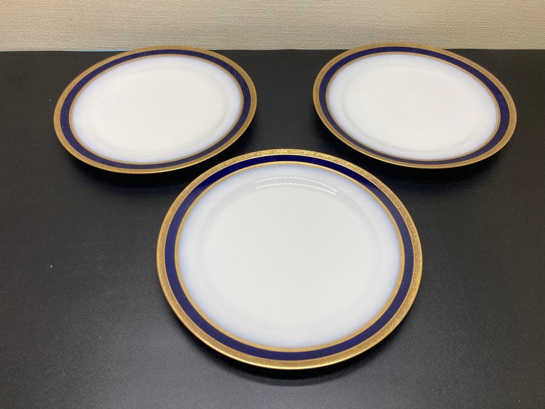 大倉陶園　瑠璃金蝕 プレート 3枚セット オールド大倉 tokyo印 金彩