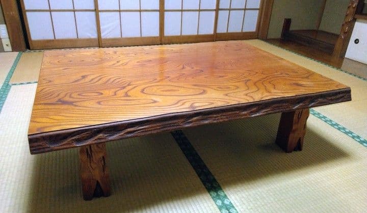 ローテーブル　座卓　レトロ　自然な木目