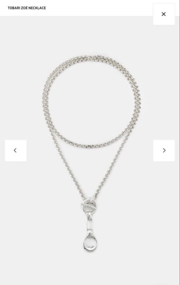 ぽ*ん様 ヒアーズ シルバー 二重チェーン　TOBARI ZOÉ NECKLAC