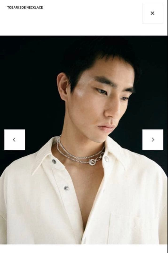 ぽ*ん様 ヒアーズ シルバー 二重チェーン　TOBARI ZOÉ NECKLAC